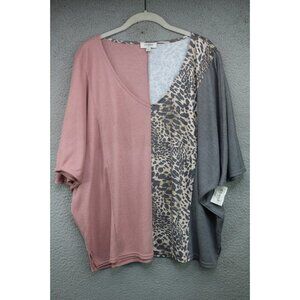 Umgee Mixed Prints Waffle Weave Tunic-Size Small-Oversized-BOHO-Very Soft-NWT